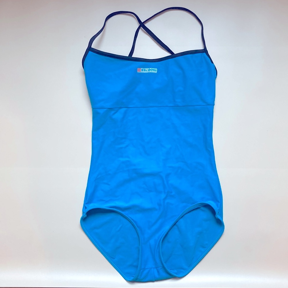 Size L Bloch bright blue low back leotard
